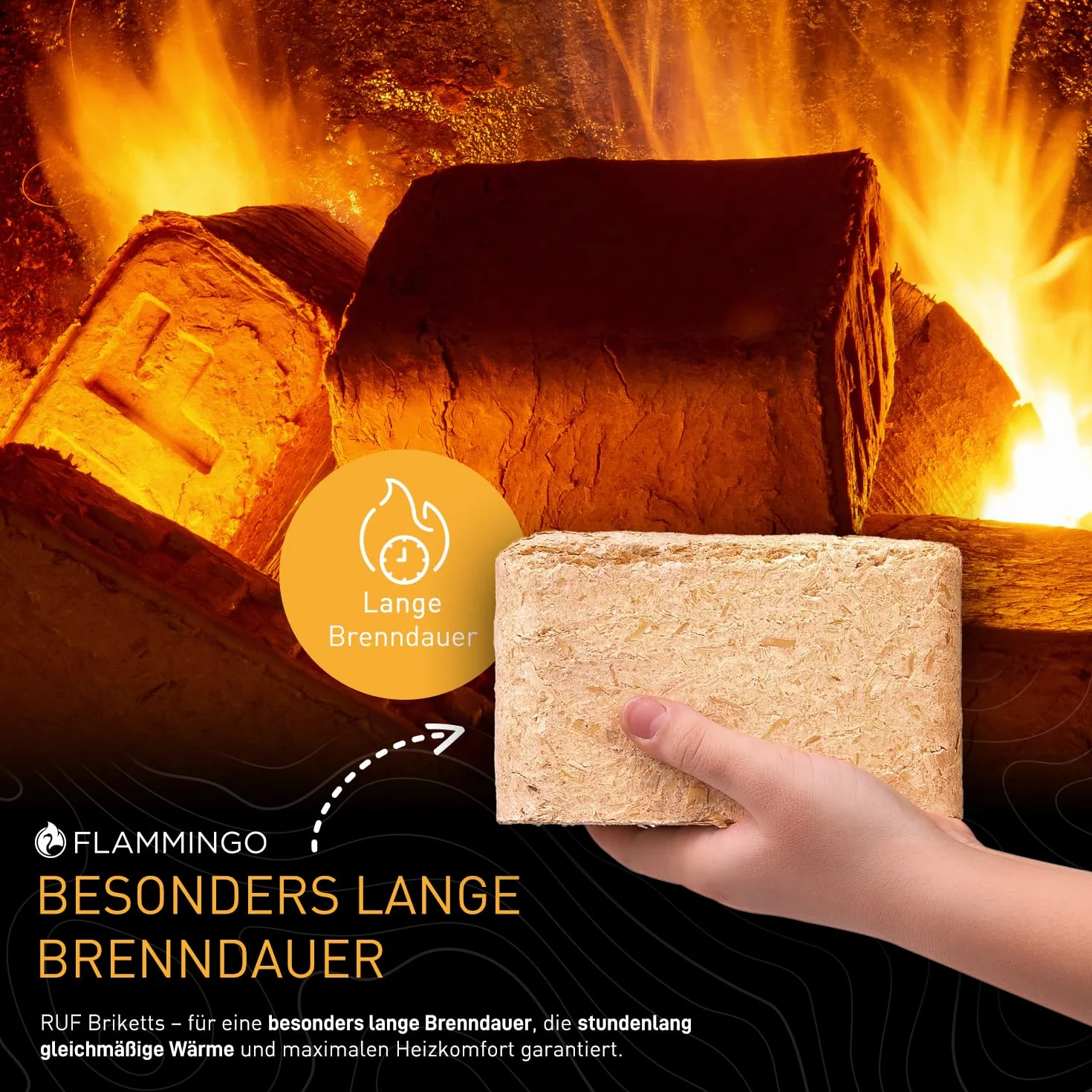 Briquetas de madera RUF roble, 60 kg, leña, chimenea, estufa, briqueta, carbón, calefacción de madera