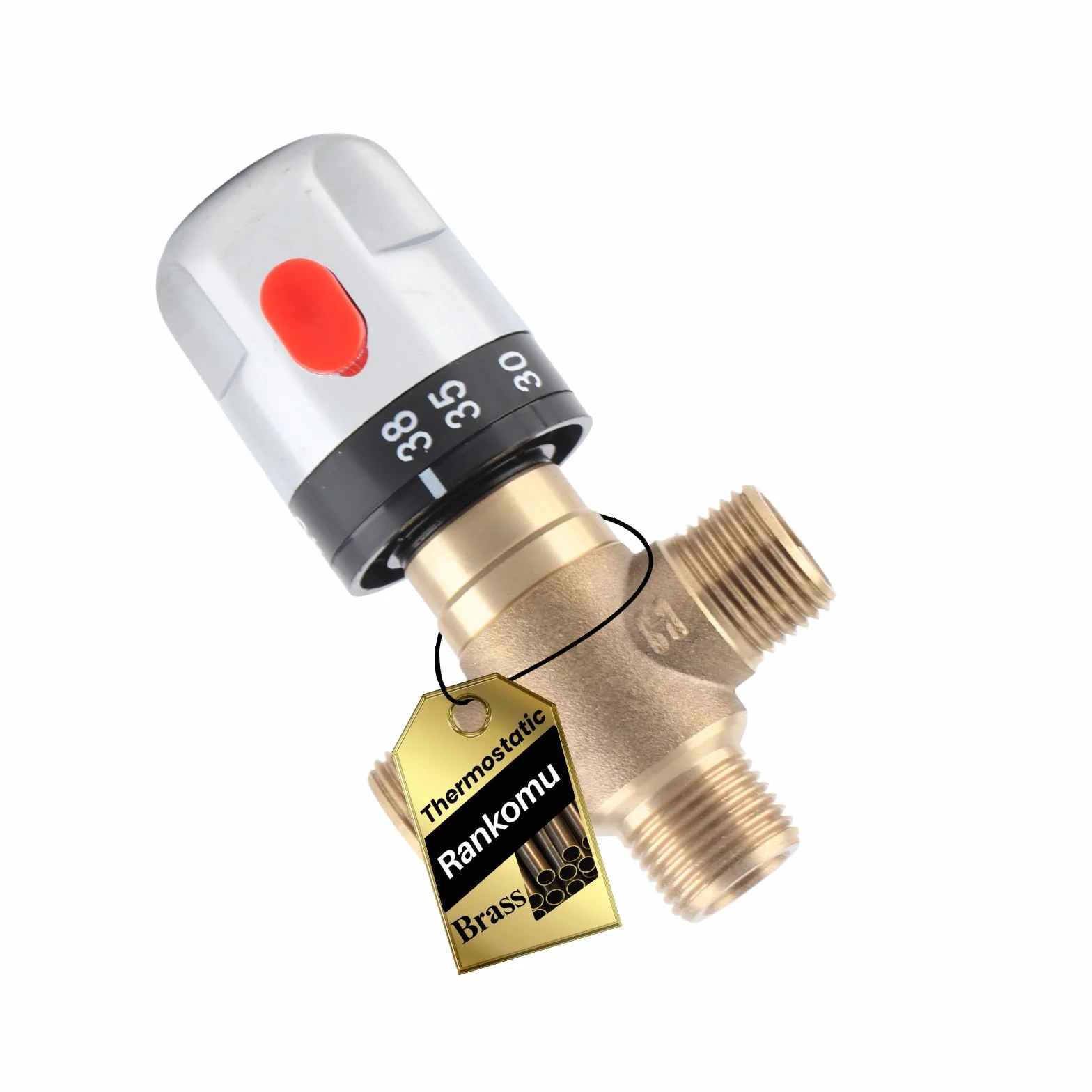 Válvula Mezcladora Termostática Latón 15 mm 38°C Seguridad 42°C Grifo Lavabo