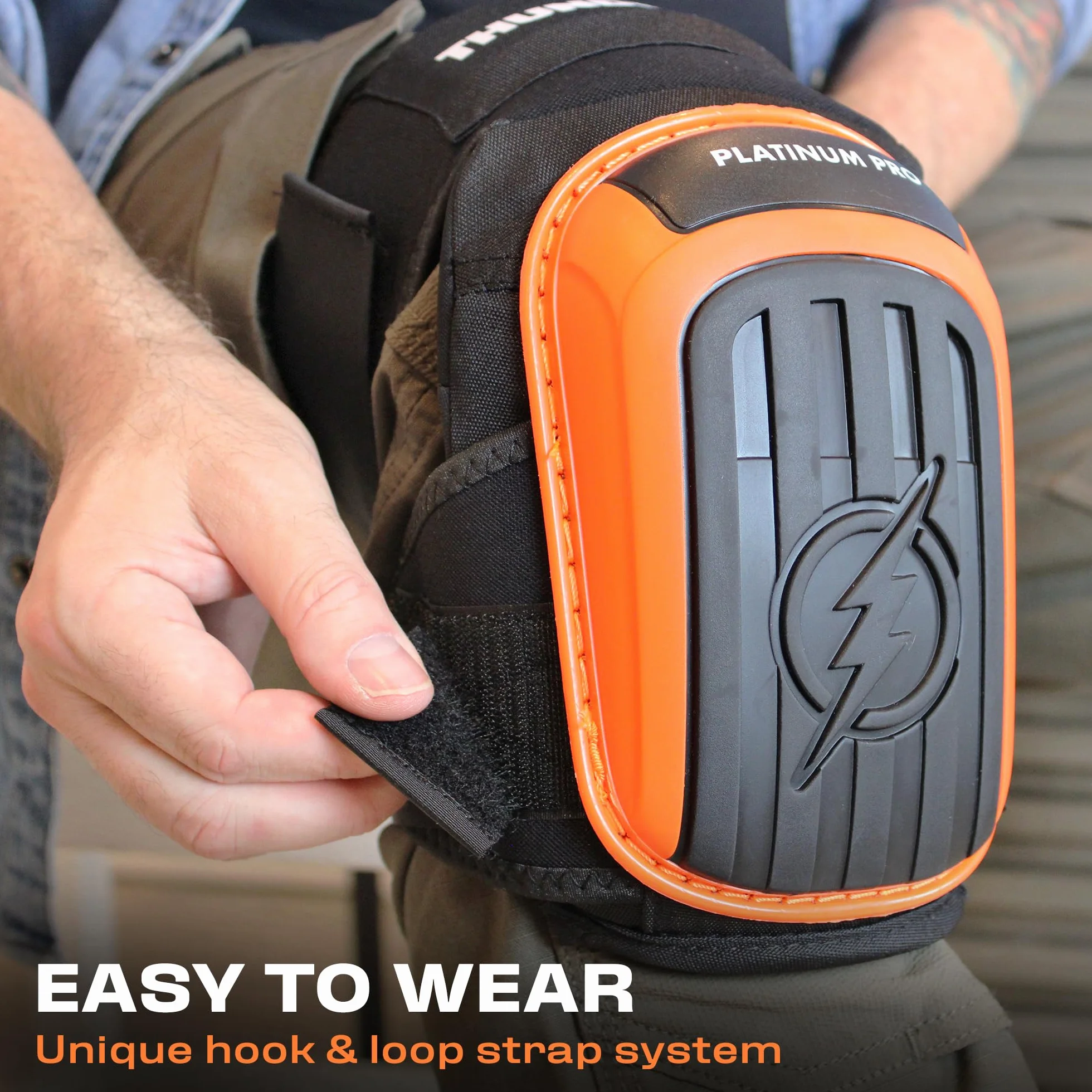 Thunderbolt Rodilleras para hombre (Naranja)