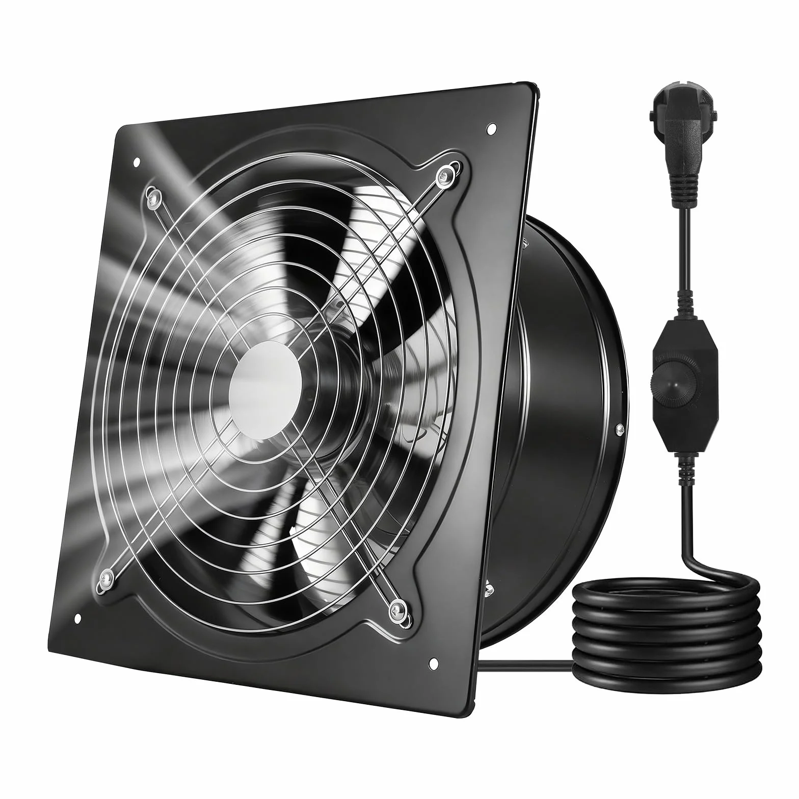 VEVOR Ventilador Extractor de 70 W 2647 m³/h, Extractor de Aire de 305 mm, con Interruptor de Velocidad Válvula contra Retorno, Montaje para Pared, Ventilación para Ático Taller Sótano Garaje Cocina