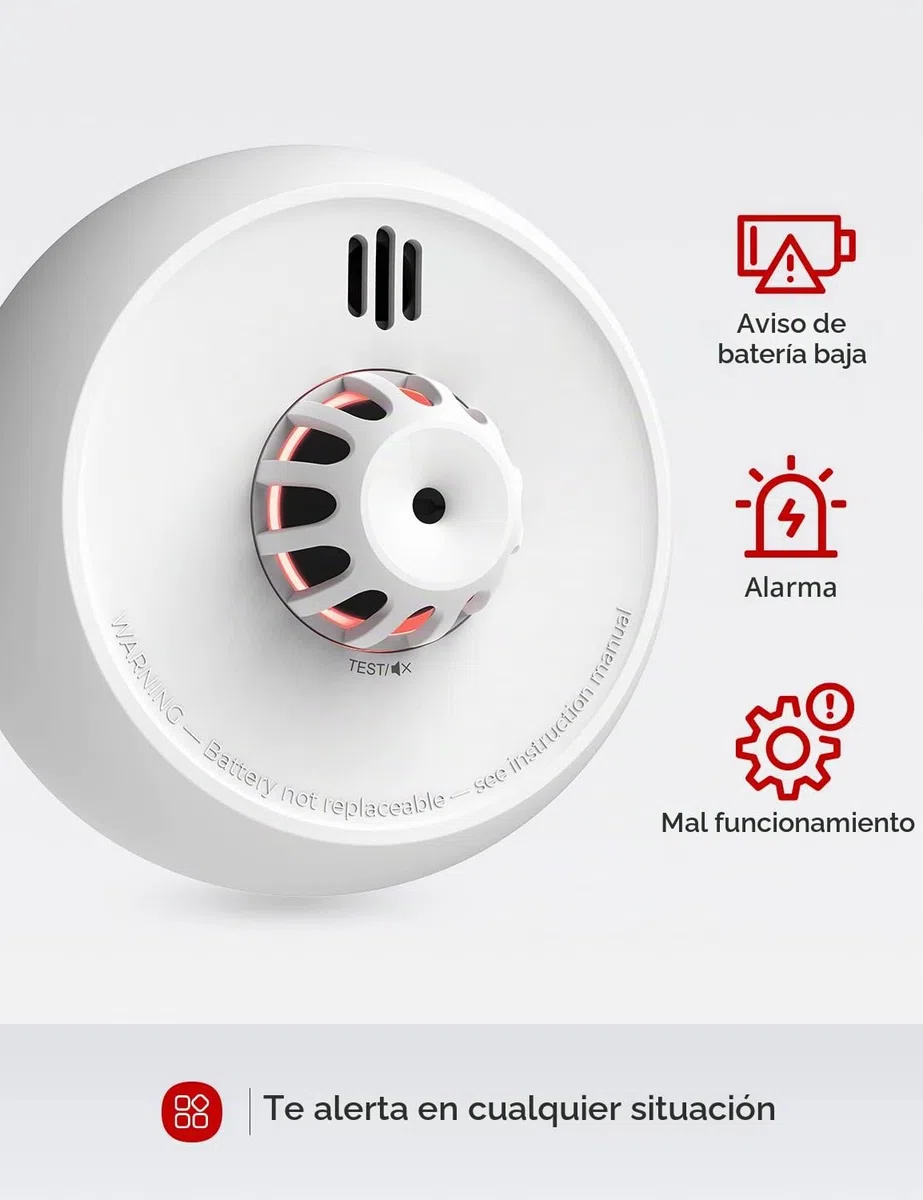 X-Sense Alarma de Calor Wi-Fi con batería sellada de 7 años y fácil configuración, Compatible con la aplicación X-Sense de Seguridad para el hogar, Requiere estación Base SBS50, XH02-M