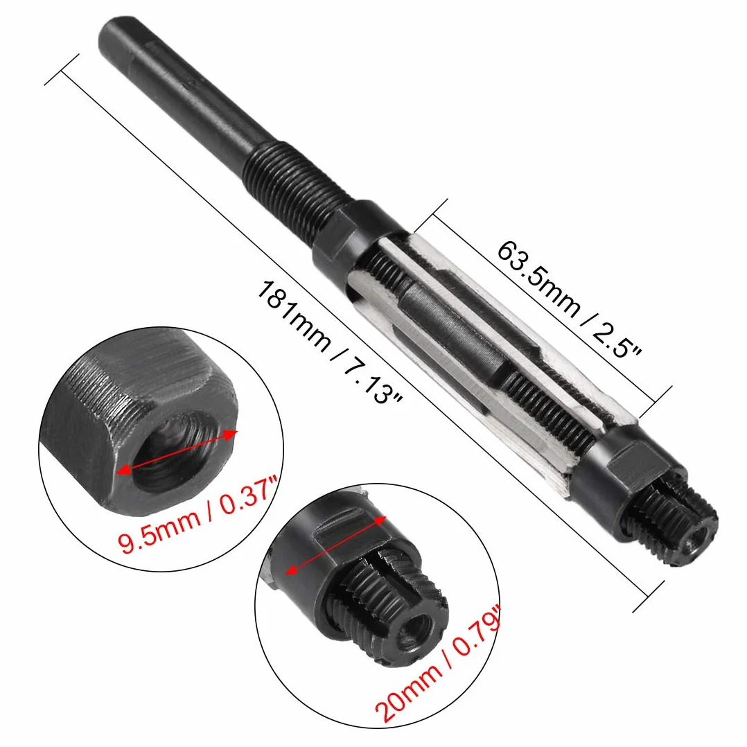 sourcing map HSS Escariador Manual de extremo cuadrado Ajustable de metal Herramienta perforadora Rango de ajuste 19-21mm