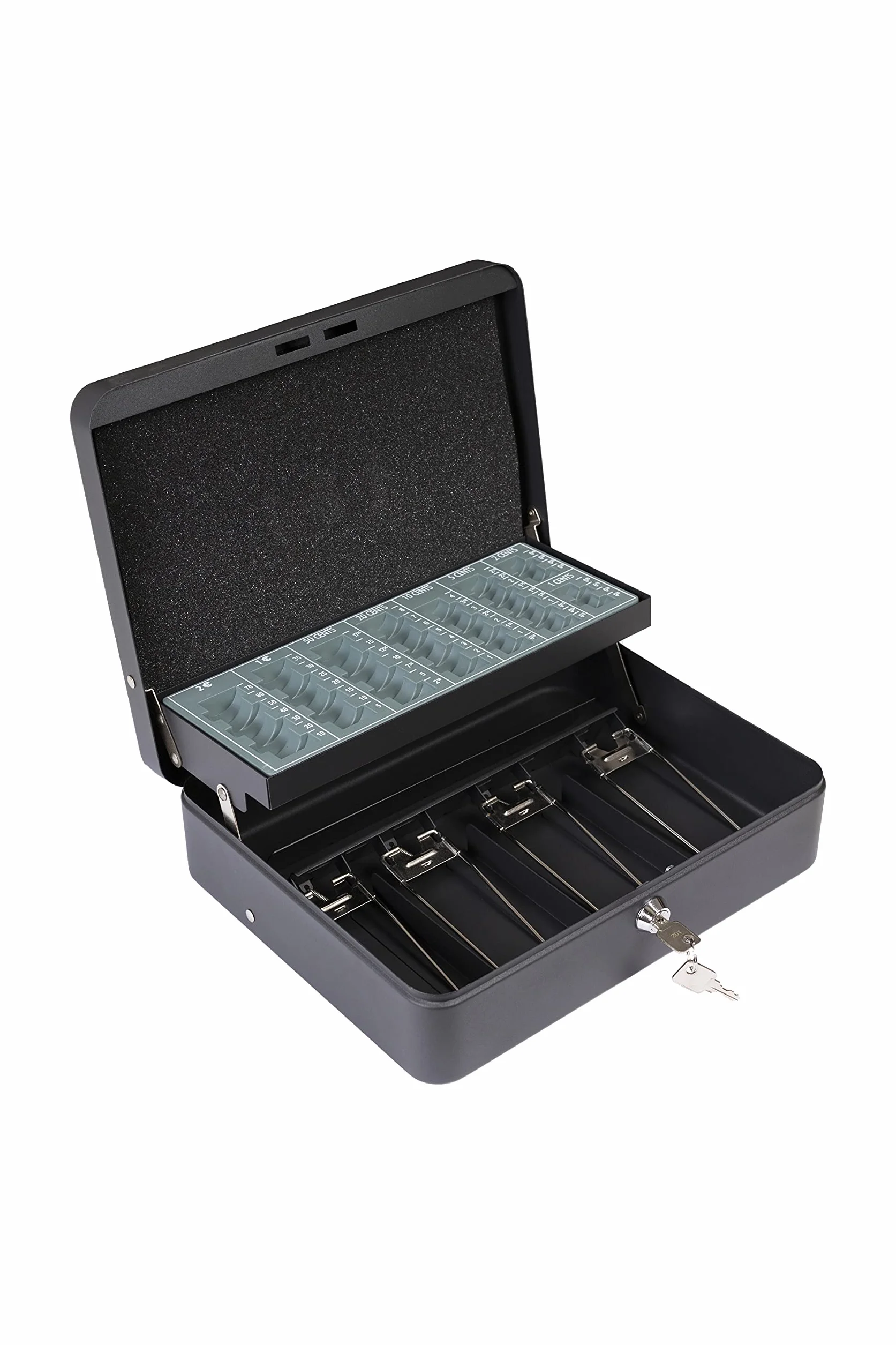 Arregui Caja Caudales C9244-EUR con Llave, Caja de Seguridad de Acero Portátil, Negro