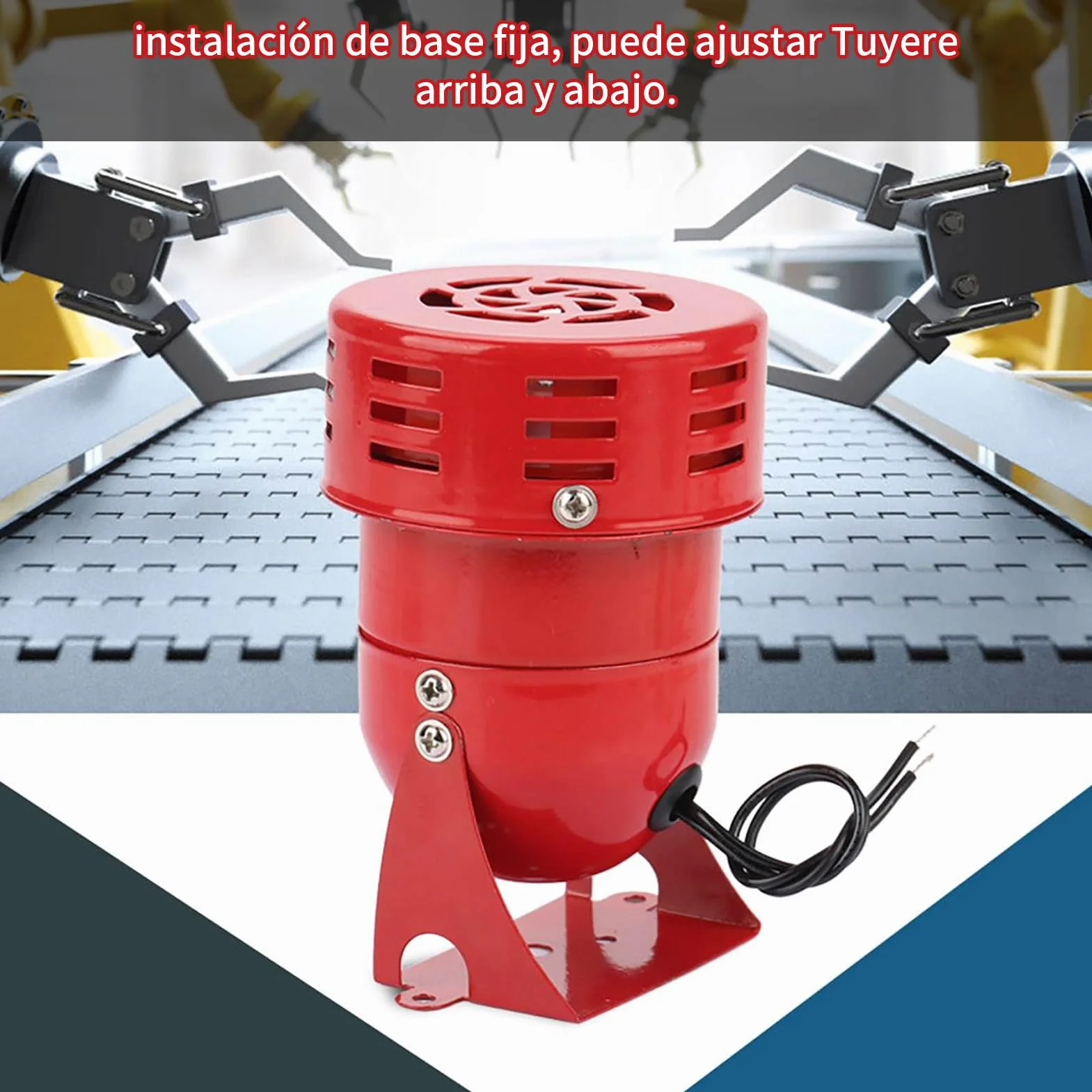 Alarma de Motor Industrial Campana MS-190 220V 120DB Rojo