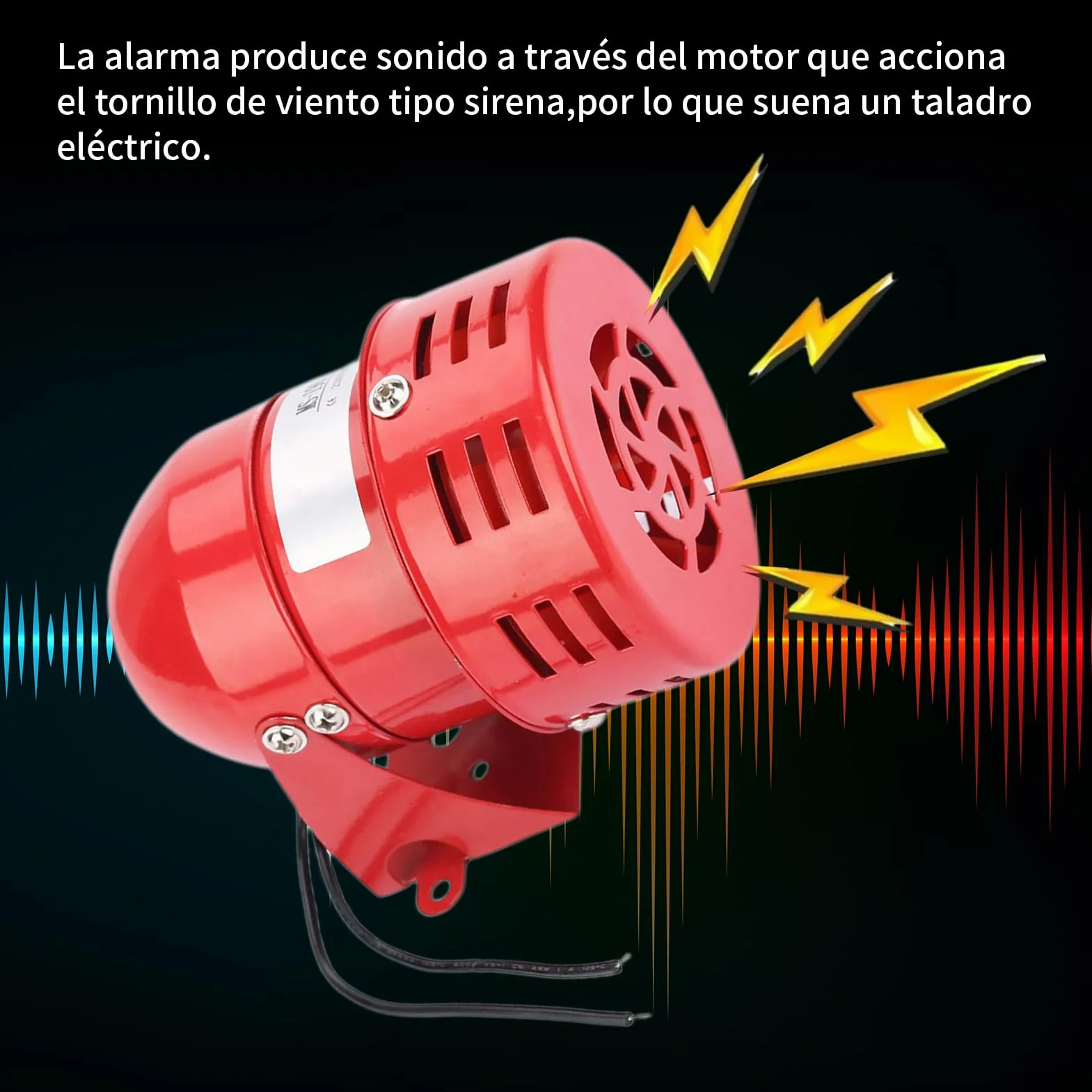 Alarma de Motor Industrial Campana MS-190 220V 120DB Rojo