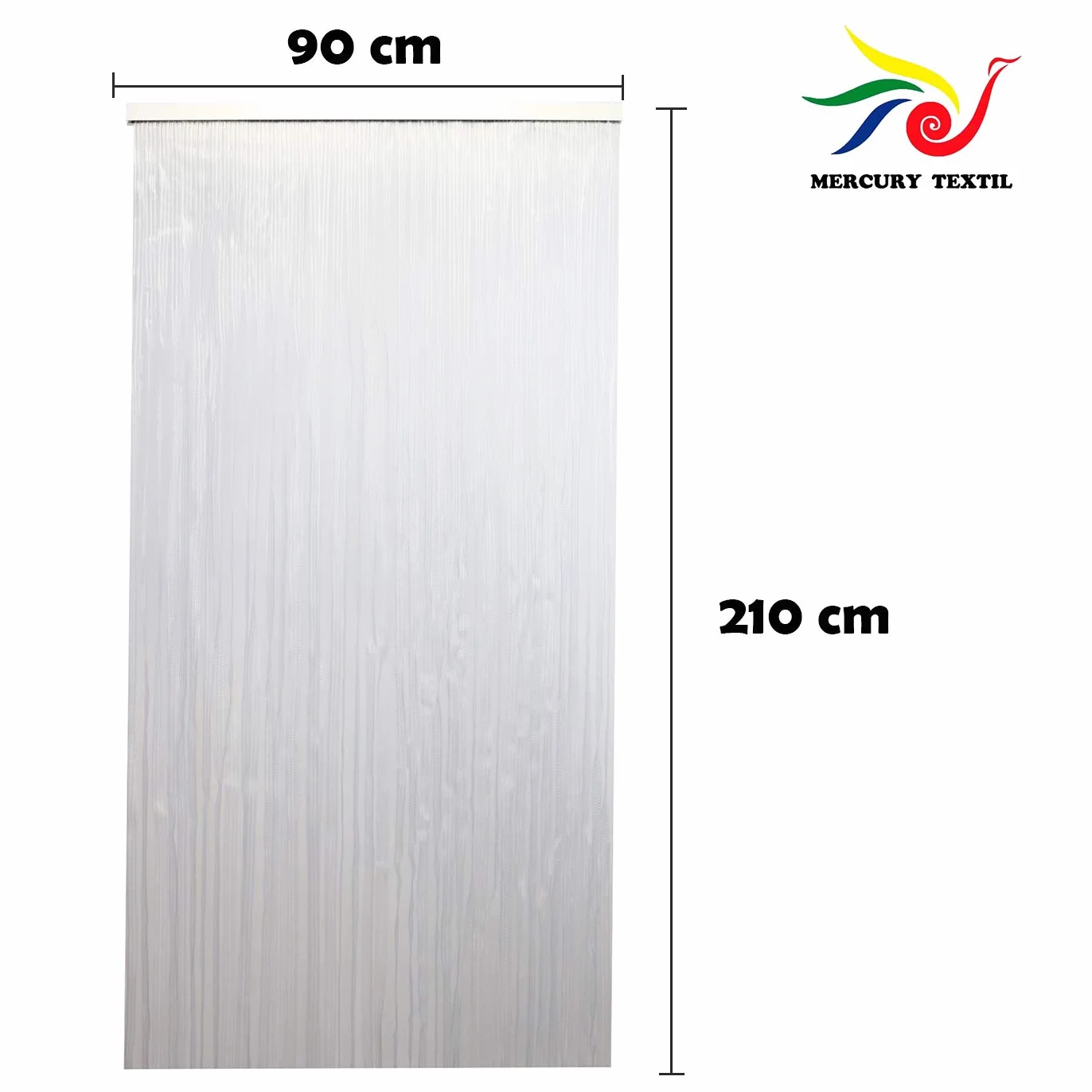 MERCURY TEXTIL Cortina para Puerta Tiras PVC 210x90cm Transparente P5