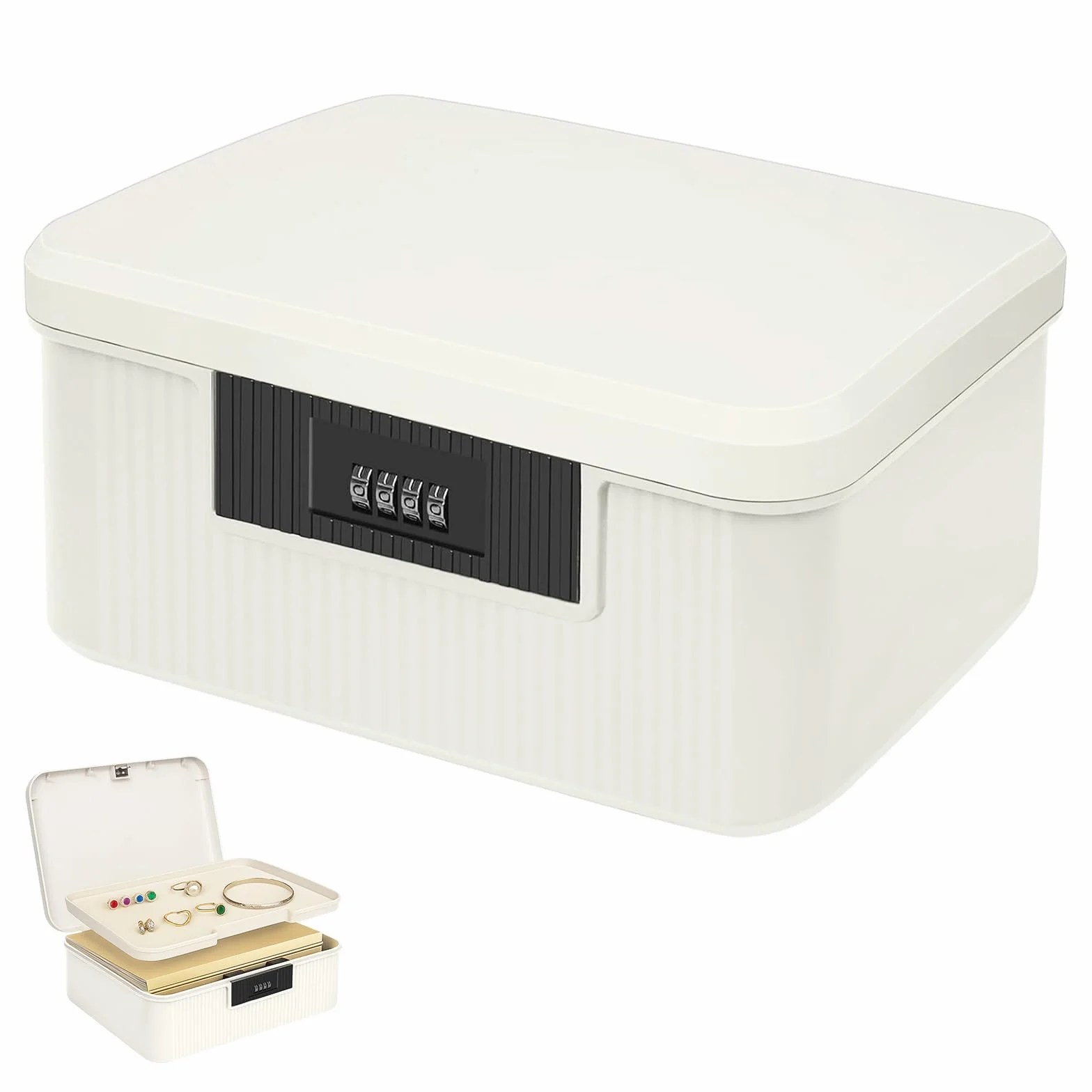 Caja de almacenamiento de medicamentos con cerradura de combinación 2 capas 9 L