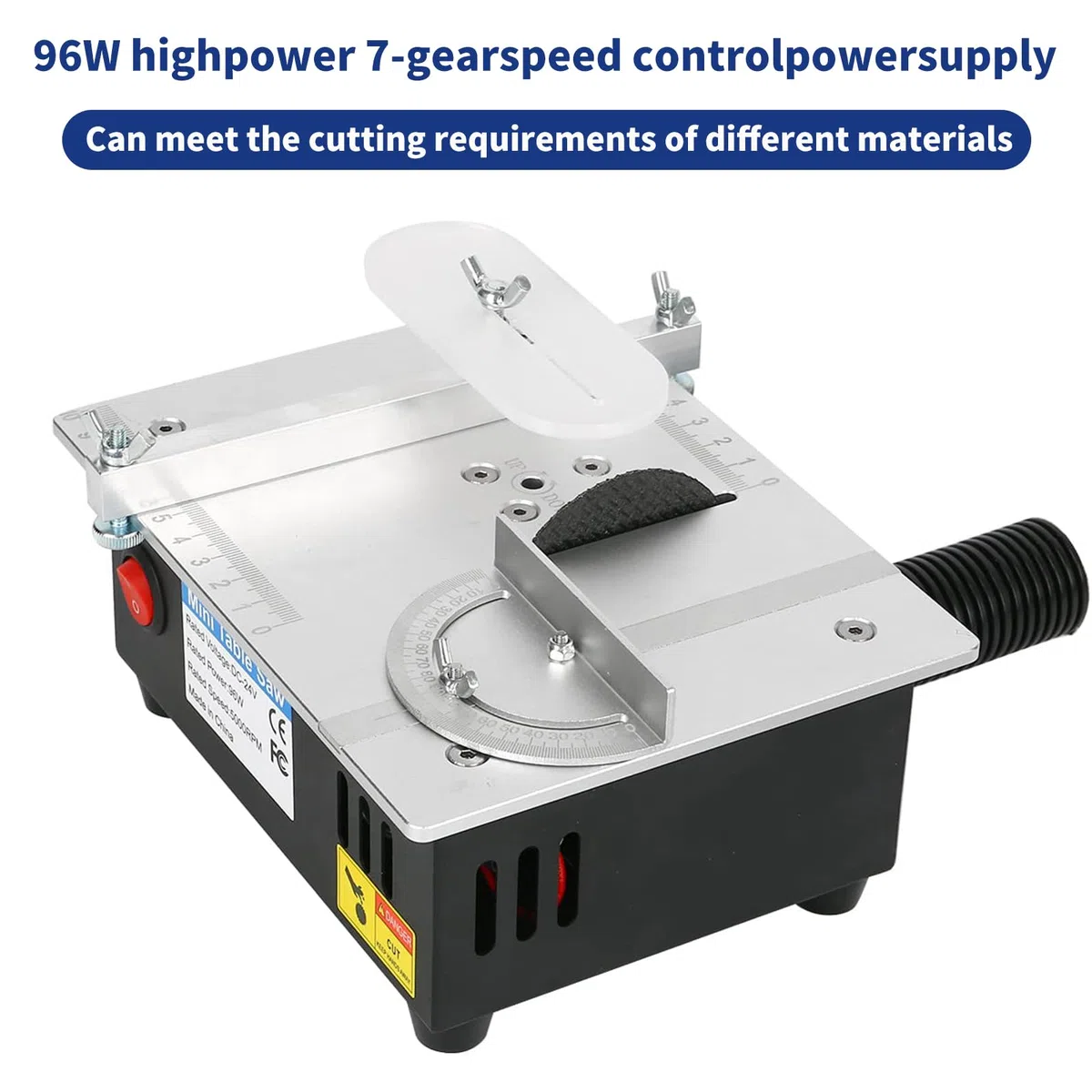 Mini Sierra De Mesa Portátil, 96W 5000rpm Mini Sierra Circular De Mesa Precisión Con 7 Velocidades Ajustables, Altura De Corte 0-15mm, Table Saw Para Proyectos De Bricolaje De Carpintera