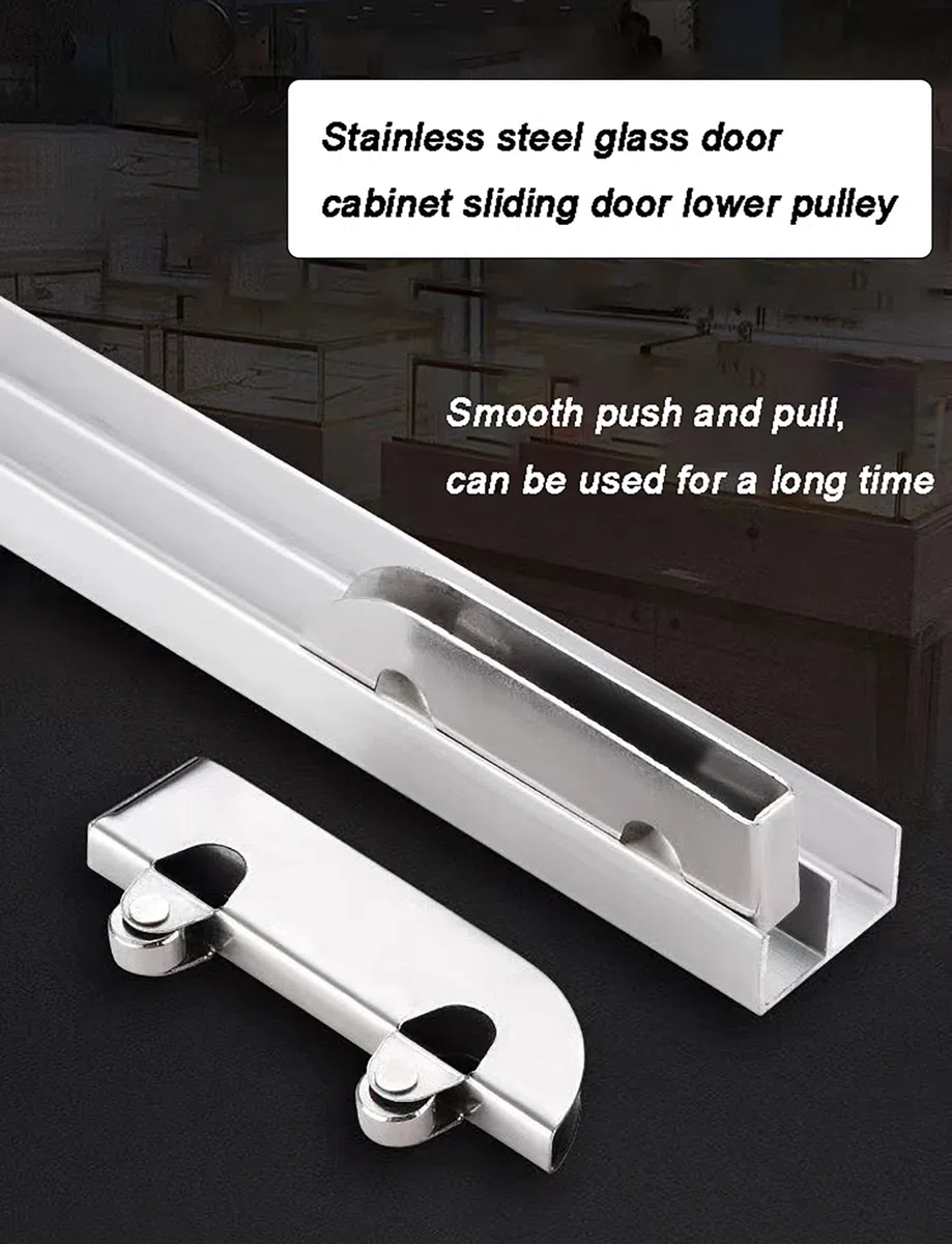 Riel de Vidrio acrílico para Puerta corrediza de aleación de Aluminio, Juego de rieles Dobles, riel móvil para Puerta corrediza de Vidrio (130 cm/51,2 Pulgadas)