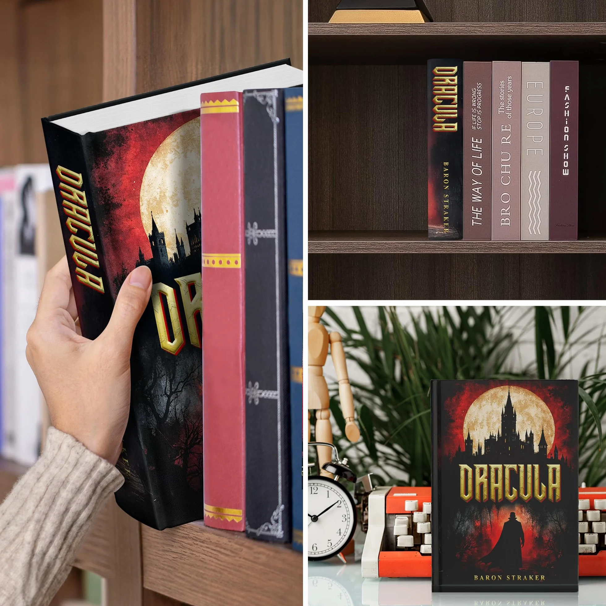 Caja Fuerte Libro Camuflado para Dinero Joyas Documentos con Bolsa Ignífuga