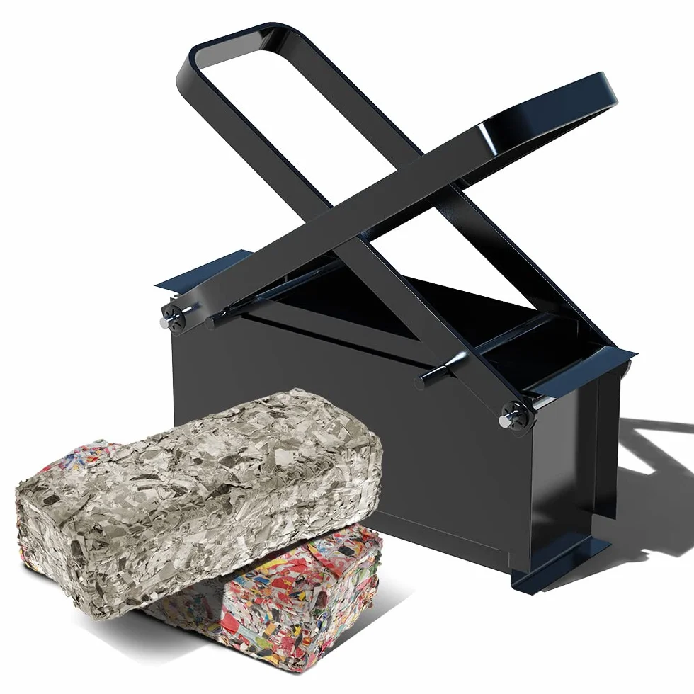 VOUNOT® Prensa Briquetas Papel, Fabricante de Briquetas, Máquina Compactadora Manual para Transformar Periódico Usado en Ladrillo Registro para Estufa de Hogar, Chimenea, Acero, 12 x 26 x 9 cm