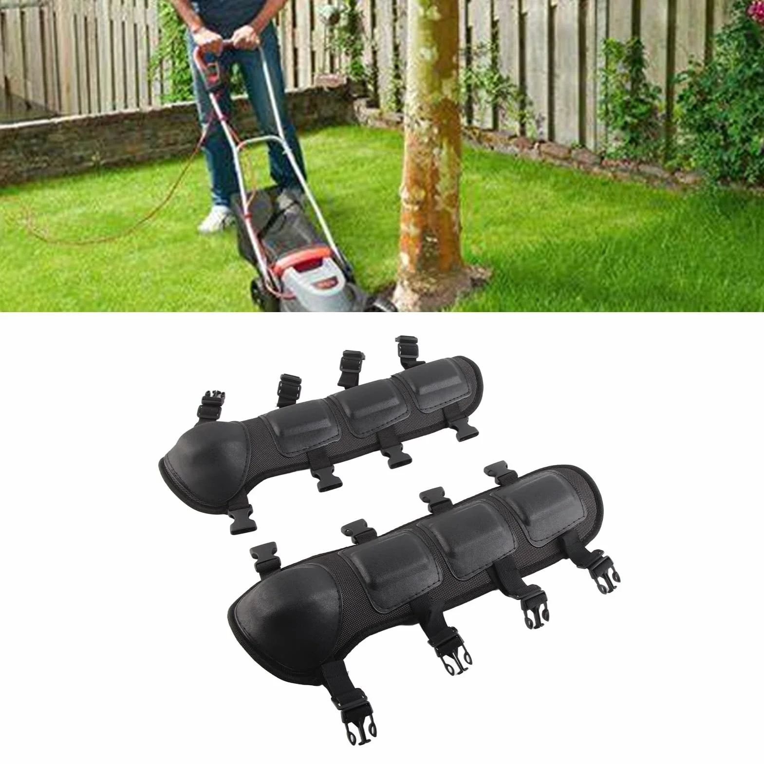 Polainas para recortadoras, espinilleras para cortar el césped, espinilleras protectoras para las piernas para usar al recortar desbrozadoras, equipo de protección fácil d