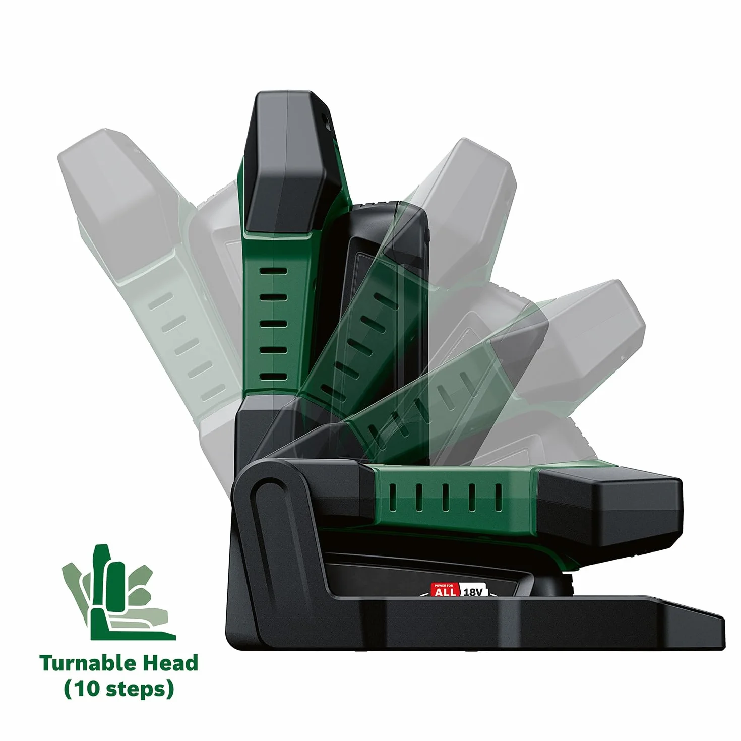 Bosch Luz de trabajo LED/ lámpara de construcción/foco portátil UniversalWorkLight 18V-2100 (máx. 2100 lúmenes, 3 niveles de ajuste de brillo, cabezal plegable con 10 posiciones; sin batería)