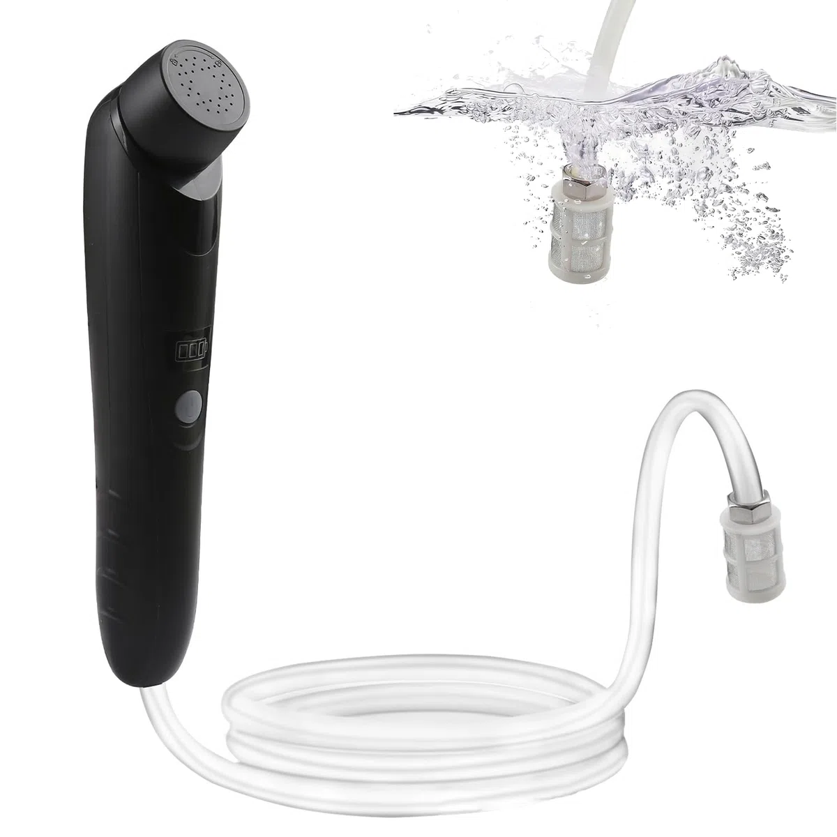 Bidé eléctrico portátil de viaje, bidé eléctrico con depósito de agua de 2,5 l, para ducha íntima, cama semanal, senderismo al aire libre, ducha de mano para hombres, mujeres y niños (negro)