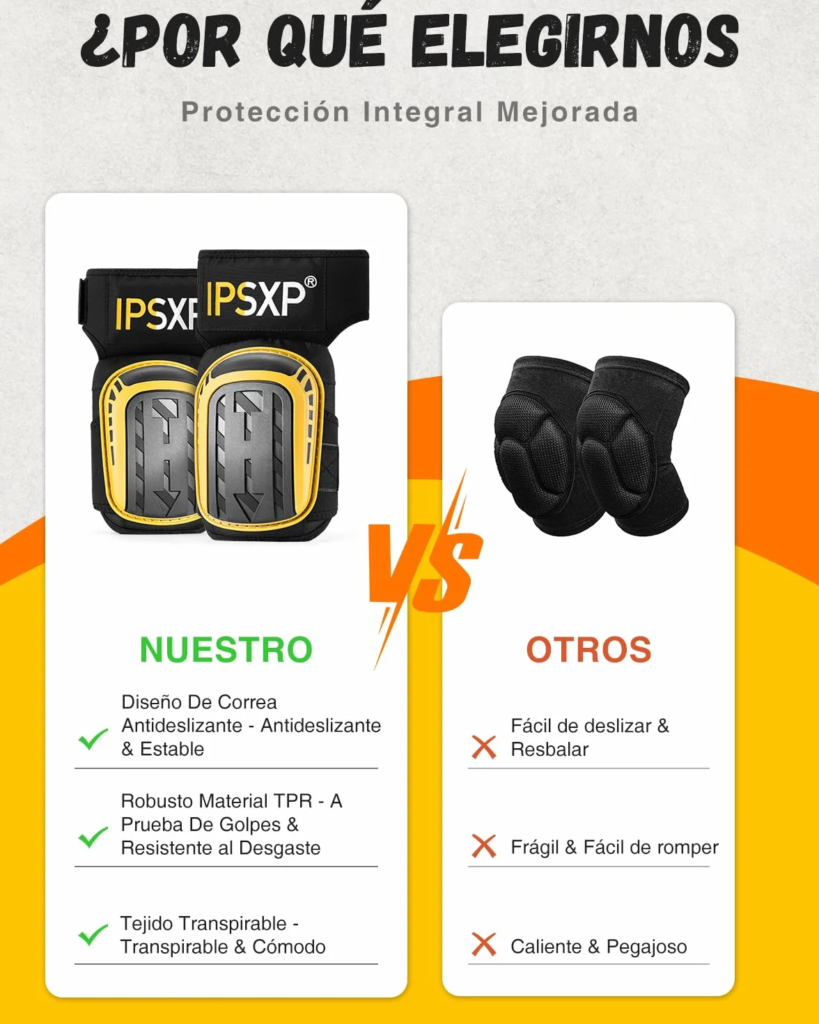 IPSXP Rodilleras de trabajo profesionales con almohadillas de gel para construcción y jardinería