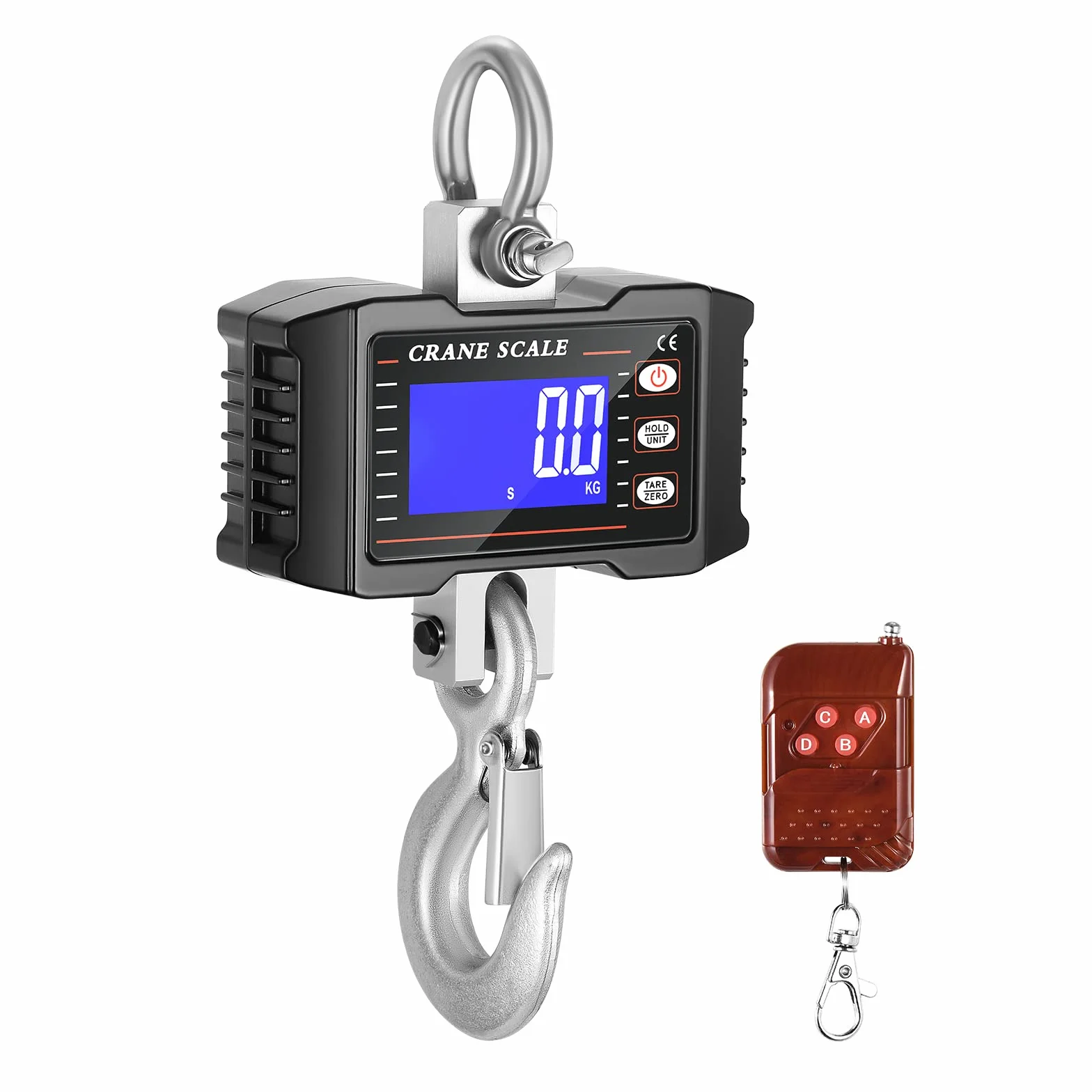 Bascula Gancho Industrial 1000kg, Báscula de Grúa Digital de Alta Precisión Báscula Colgantes Balanza Digital de Grúa LCD Inteligente con Control Remoto